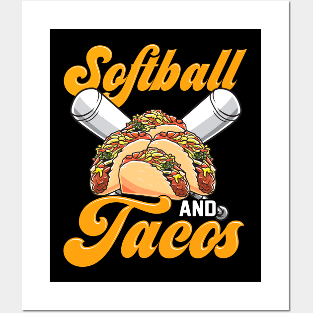 Softball And Tacos Players & Coaches Teammate Wall Art by theperfectpresents